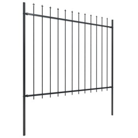 vidaXL Gartenzaun mit Speerspitzen Stahl 15,3 x 1,5 m Schwarz