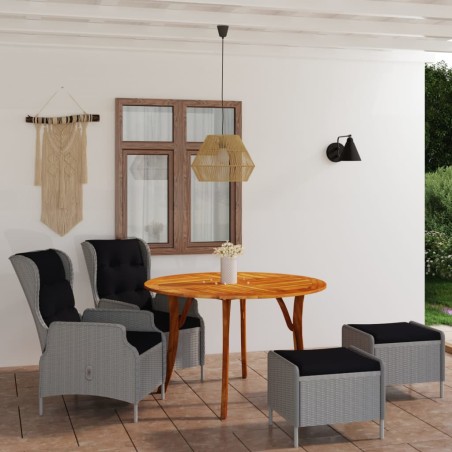 5-tlg. Garten-Essgruppe Hellgrau