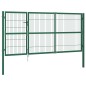 vidaXL Gartentor mit Pfosten 350 x 140 cm Stahl Grün vidaXL Gartentor mit Pfosten 350 x 140 cm Stahl Grün