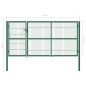 vidaXL Gartentor mit Pfosten 350 x 140 cm Stahl Grün vidaXL Gartentor mit Pfosten 350 x 140 cm Stahl Grün