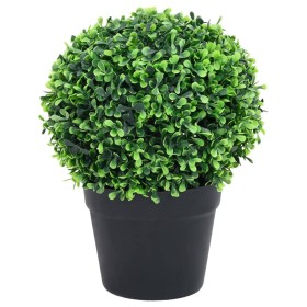 vidaXL Künstliche Buchsbäume 2 Stk. mit Topf Kugelform Grün 32 cm