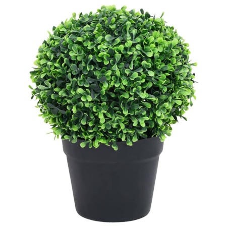 vidaXL Künstliche Buchsbäume 2 Stk. mit Topf Kugelform Grün 32 cm