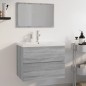 vidaXL Badmöbel-Set Grau Sonoma Holzwerkstoff vidaXL Badmöbel-Set Grau Sonoma Holzwerkstoff