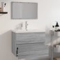 vidaXL Badmöbel-Set Grau Sonoma Holzwerkstoff vidaXL Badmöbel-Set Grau Sonoma Holzwerkstoff