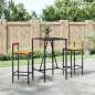 vidaXL 3-tlg. Gartenbar-Set Schwarz Poly Rattan & Massivholz Akazie vidaXL 3-tlg. Gartenbar-Set Schwarz Poly Rattan & Massivholz Akazie