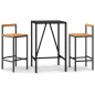 vidaXL 3-tlg. Gartenbar-Set Schwarz Poly Rattan & Massivholz Akazie vidaXL 3-tlg. Gartenbar-Set Schwarz Poly Rattan & Massivholz Akazie
