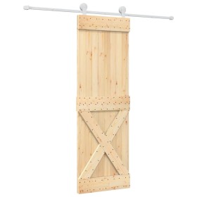vidaXL Schiebetür mit Beschlag 70x210 cm Massivholz Kiefer