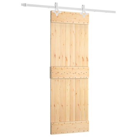 vidaXL Schiebetür mit Beschlag 70x210 cm Massivholz Kiefer