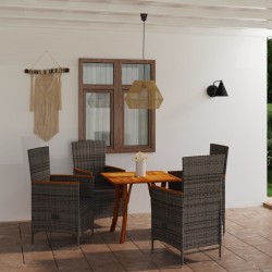 5-tlg. Garten-Essgruppe Grau