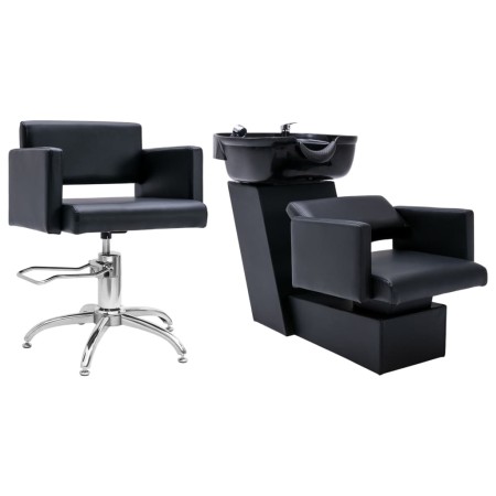 vidaXL Waschsessel mit Friseurstuhl Kunstleder   