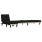 vidaXL Schlafsofa in L-Form Schwarz 255x140x70 cm Stoff vidaXL Schlafsofa in L-Form Schwarz 255x140x70 cm Stoff
