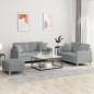 vidaXL 3-tlg. Sofagarnitur mit Kissen Hellgrau Stoff vidaXL 3-tlg. Sofagarnitur mit Kissen Hellgrau Stoff