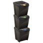 vidaXL Stapelbare Mülleimer 3 Stk. Anthrazit 75 L vidaXL Stapelbare Mülleimer 3 Stk. Anthrazit 75 L