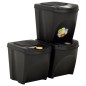 vidaXL Stapelbare Mülleimer 3 Stk. Anthrazit 75 L vidaXL Stapelbare Mülleimer 3 Stk. Anthrazit 75 L