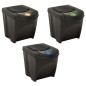 vidaXL Stapelbare Mülleimer 3 Stk. Anthrazit 75 L vidaXL Stapelbare Mülleimer 3 Stk. Anthrazit 75 L