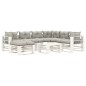vidaXL 8-tlg. Garten-Lounge-Set Paletten mit Kissen in Taupe Holz vidaXL 8-tlg. Garten-Lounge-Set Paletten mit Kissen in Taupe Holz