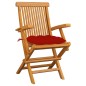 vidaXL Gartenstühle mit Roten Kissen 6 Stk. Massivholz Teak vidaXL Gartenstühle mit Roten Kissen 6 Stk. Massivholz Teak