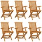 vidaXL Gartenstühle mit Roten Kissen 6 Stk. Massivholz Teak vidaXL Gartenstühle mit Roten Kissen 6 Stk. Massivholz Teak