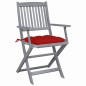 vidaXL Klappbare Gartenstühle 2 Stk. mit Kissen Massivholz Akazie vidaXL Klappbare Gartenstühle 2 Stk. mit Kissen Massivholz Akazie
