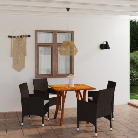 5-tlg. Garten-Essgruppe Braun