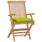 vidaXL Gartenstühle mit Hellgrünen Kissen 4 Stk. Massivholz Teak vidaXL Gartenstühle mit Hellgrünen Kissen 4 Stk. Massivholz Teak