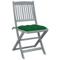 vidaXL Klappbare Gartenstühle 6 Stk. mit Kissen Massivholz Akazie vidaXL Klappbare Gartenstühle 6 Stk. mit Kissen Massivholz Akazie