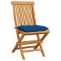 vidaXL Gartenstühle mit Blauen Kissen 6 Stk. Massivholz Teak vidaXL Gartenstühle mit Blauen Kissen 6 Stk. Massivholz Teak