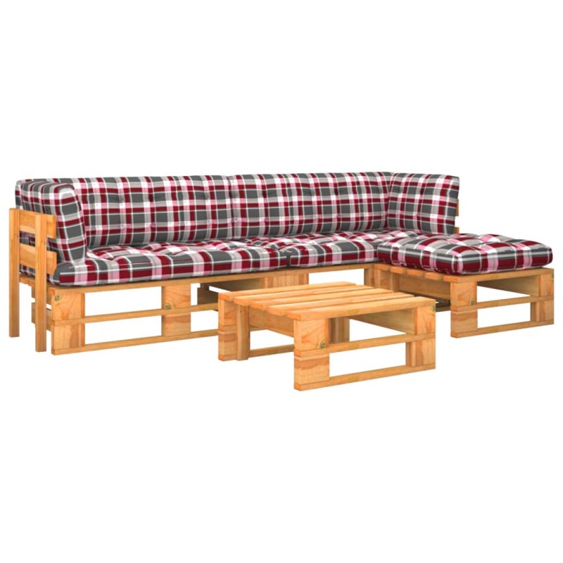 vidaXL 4-tlg. Paletten-Lounge-Set Honigbraun Imprägniertes Kiefernholz vidaXL 4-tlg. Paletten-Lounge-Set Honigbraun Imprägniertes Kiefernholz