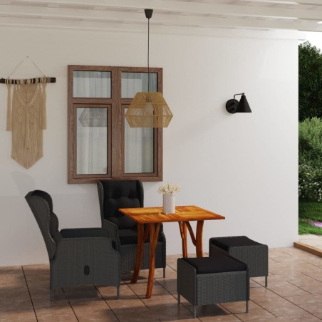 5-tlg. Garten-Essgruppe Hellgrau