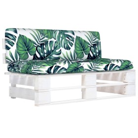 vidaXL Outdoor-Mittelsofa Paletten Kiefernholz Imprägniert Weiß