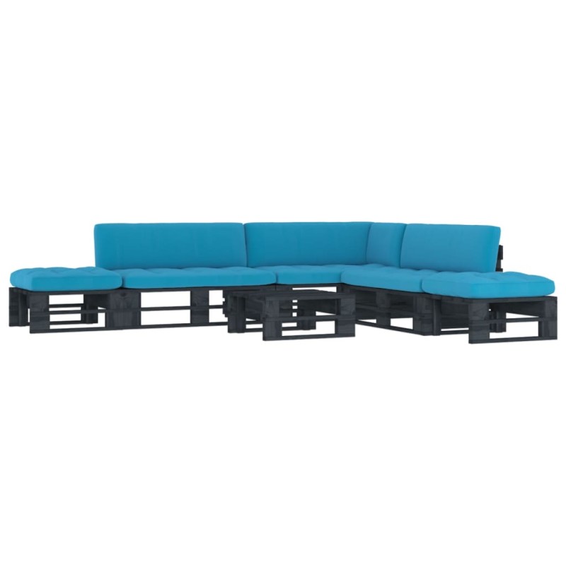 vidaXL 6-tlg. Paletten-Lounge-Set Schwarz Imprägniertes Kiefernholz vidaXL 6-tlg. Paletten-Lounge-Set Schwarz Imprägniertes Kiefernholz