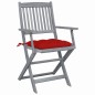 vidaXL Klappbare Gartenstühle 6 Stk. mit Kissen Massivholz Akazie vidaXL Klappbare Gartenstühle 6 Stk. mit Kissen Massivholz Akazie