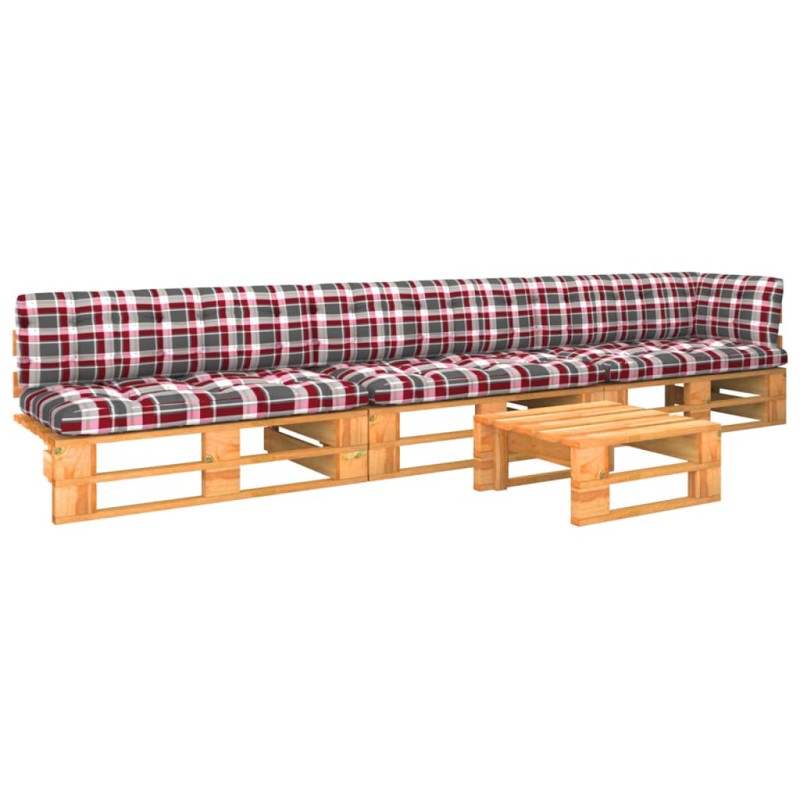vidaXL 4-tlg. Paletten-Lounge-Set Honigbraun Imprägniertes Kiefernholz vidaXL 4-tlg. Paletten-Lounge-Set Honigbraun Imprägniertes Kiefernholz