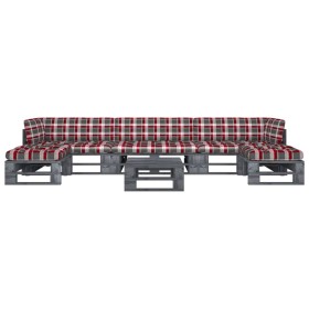 vidaXL 6-tlg. Paletten-Lounge-Set Grau Imprägniertes Kiefernholz