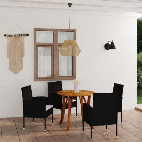 5-tlg. Garten-Essgruppe Schwarz