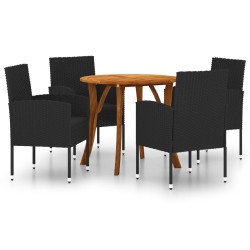 5-tlg. Garten-Essgruppe Schwarz