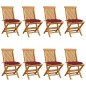 vidaXL Gartenstühle mit Weinroten Kissen 8 Stk. Massivholz Teak vidaXL Gartenstühle mit Weinroten Kissen 8 Stk. Massivholz Teak