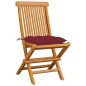 vidaXL Gartenstühle mit Weinroten Kissen 8 Stk. Massivholz Teak vidaXL Gartenstühle mit Weinroten Kissen 8 Stk. Massivholz Teak