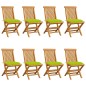 vidaXL Gartenstühle mit Hellgrünen Kissen 8 Stk. Massivholz Teak vidaXL Gartenstühle mit Hellgrünen Kissen 8 Stk. Massivholz Teak