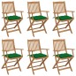 vidaXL Klappbare Gartenstühle 6 Stk. mit Kissen Massivholz Akazie vidaXL Klappbare Gartenstühle 6 Stk. mit Kissen Massivholz Akazie