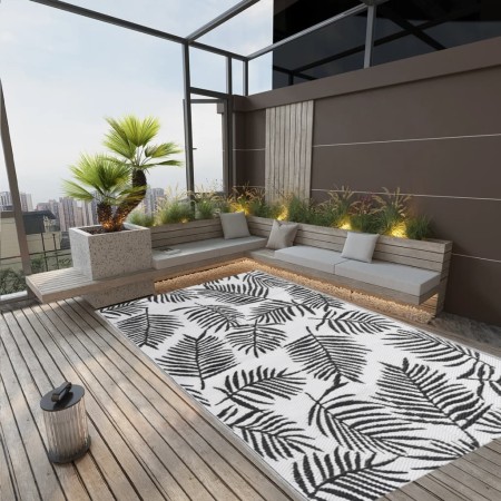 vidaXL Outdoor-Teppich Schwarz 140x200 cm PP