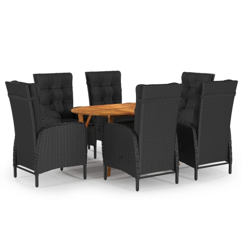 vidaXL 7-tlg. Garten-Essgruppe Schwarz vidaXL 7-tlg. Garten-Essgruppe Schwarz