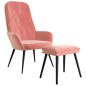 vidaXL Relaxsessel mit Hocker Rosa Samt vidaXL Relaxsessel mit Hocker Rosa Samt