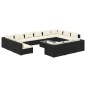 vidaXL 14-tlg. Garten-Lounge-Set mit Kissen Schwarz Poly Rattan vidaXL 14-tlg. Garten-Lounge-Set mit Kissen Schwarz Poly Rattan