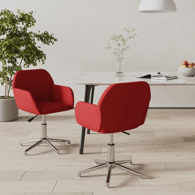 vidaXL Esszimmerstühle 2 Stk. Drehbar Weinrot Stoff vidaXL Esszimmerstühle 2 Stk. Drehbar Weinrot Stoff
