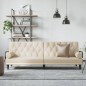 vidaXL Schlafsofa mit Armlehnen Creme Stoff vidaXL Schlafsofa mit Armlehnen Creme Stoff