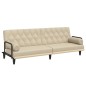 vidaXL Schlafsofa mit Armlehnen Creme Stoff vidaXL Schlafsofa mit Armlehnen Creme Stoff