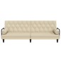 vidaXL Schlafsofa mit Armlehnen Creme Stoff vidaXL Schlafsofa mit Armlehnen Creme Stoff