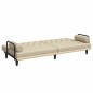 vidaXL Schlafsofa mit Armlehnen Creme Stoff vidaXL Schlafsofa mit Armlehnen Creme Stoff