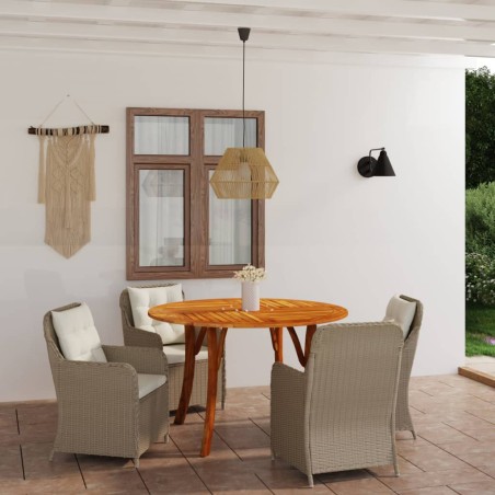 5-tlg. Garten-Essgruppe Braun